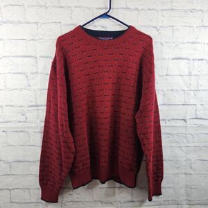 Vintage Carmel Collection Sweater Mens XXL Red Blue Cosby Grandpa Acrylic
